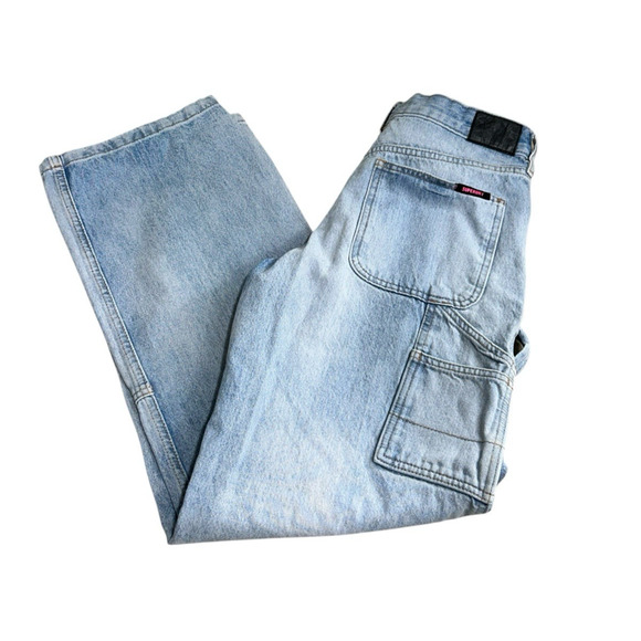 Superdry Midrise Denim Carpenter Light Vintage Wash Jean Sz 28/30 Organic - Picture 13 of 13